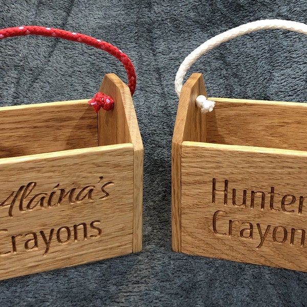 Personalized Hardwood Crayon Boxes