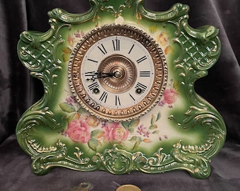 Ansonia Royal Bonn “Dresden Extra”  8 day mantle clock. circa late 1800’s.  recently serviced . Runs great!