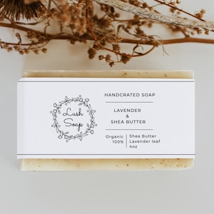 Modello etichetta saponetta modificabile Modello etichetta sapone personalizzato stampabile Etichetta sapone fai da te floreale Etichetta sapone Kraft minima Etichetta sapone elegante Momo