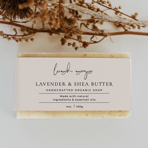 BoHO Editable Bar Soap Label Template Printable Custom Soap Label Template Simple DIY Soap Label Minimal Kraft Soap Label package Elegant