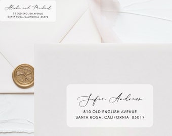 Envelope Address and return Label Template Avery Printable address label sticker template Minimalist Address Label 4x2 Modern address label