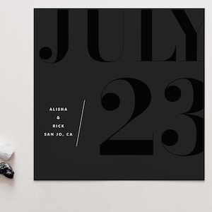 Black Minimal Save The Date, Modern Save the Date,Simple Save the date Template,Editable Engagement Save the Date,Minimalist save date kelli