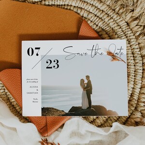 MODERN Save The Date Minimal Save The Date template SIMPLE  Save the date Minimalist Editable card Black and White save our date Collette