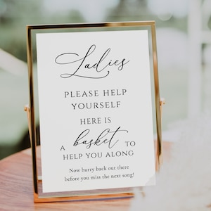 Simple Ladies Bathroom Sign Template Gentlemen Bathroom Sign Template Wedding Bathroom Basket Sign Modern restroom minimalist sign 5x7 8x10