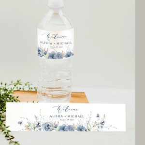 Pampas Grass Water Bottle Label Template BOHO Bridal Shower ...