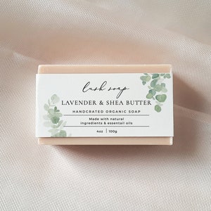 Modello etichetta saponetta modificabile nel verde Etichetta sapone personalizzata stampabile Etichetta sapone fai da te eucalipto Etichetta sapone foglia verde Etichetta sapone elegante
