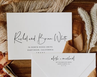 Minimal Wedding Envelope Template, Printable Modern Wedding