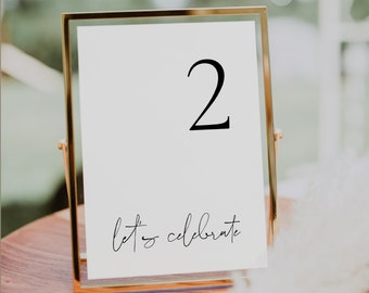 Minimalist Wedding Table Number Template, Simple Table Numbers,Modern Table Numbers 5x7 4x6 A6,Table Number Template,Collette