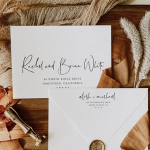 Minimal elegant Envelope address Template,Address label,Printable Envelope Address Template,Modern Calligraphy Wedding Editable Envelope