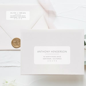 Minimal Printable Address Label Template Return Address DIY ...
