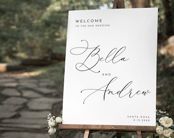 Elegant Minimal Welcome to Wedding Sign Template ,Minimalist welcome sign,Editable welcome Sign, Simple Bridal Welcome sign, Danielle