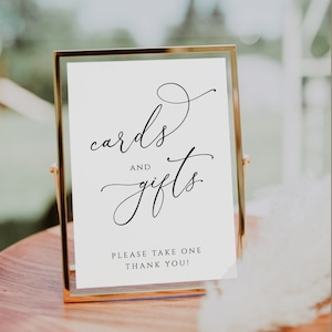 Cartões simples e presentes para impressão, sinal de mesa de casamento personalizado, cartões e presentes minimalistas, sinal de chá de bebê, presente de chá de panela 5x7 8x10