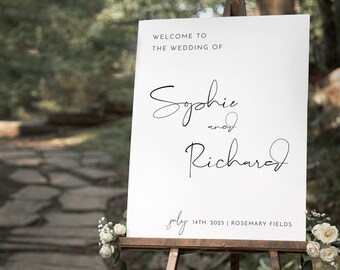 Minimal Welcome to Wedding Sign Template Minimalist welcome sign Editable welcome Sign Reception Sign Simple Bridal Welcome sign Collette