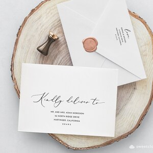 Elegant Envelope Address Template Kindly deliver to Modern Wedding Envelope Address Editable Address label Envelope Printable address