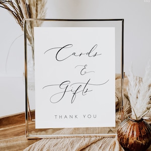 Cartões simples e presentes para impressão, sinal de mesa de casamento personalizado, cartões e presentes minimalistas, sinal de chá de bebê, presente de chá de panela 5x7 8x10