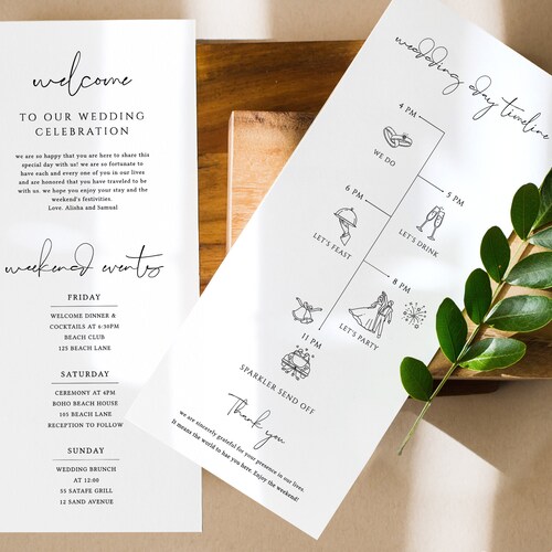 Editable Wedding Timeline Template Printable Weekend Schedule - Etsy Canada