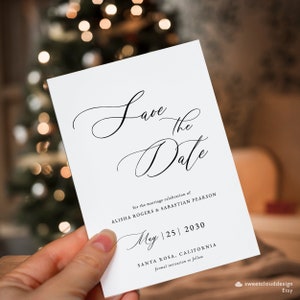 Minimal elegant Save The Date Modern Save the Date Simple Save the date Template Editable Engagement Save Date Script save date,Abigail