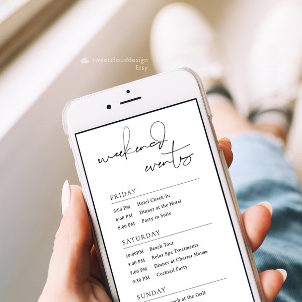 Modern Bachelorette Weekend Itinerary Template Minimal Electronic Schedule Itinerary Bachelorette Digital Bridal Party Weekend Timeline