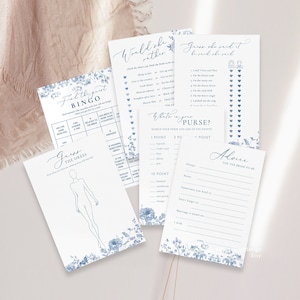 Modèle de jeu de douche nuptiale bleu poudré