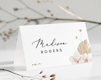 Guest Names and Table numbers included on Printable Customized Blue Orchid Wedding Escort Cards Escort Cards Seating Cards Printable