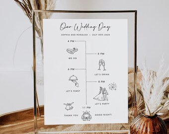 Modèle de programme de mariage Calendrier de cérémonie de