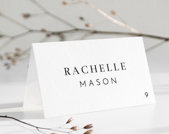 MINIMAL Wedding Place Cards Template Editable Place Cards Black and White Place Cards Editable Wedding Cards Editable Wedding Cards Kelli