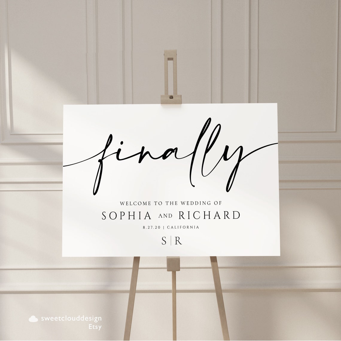 Signing Off Finally It's Finally Happening Wedding Sign Initial Wedding Welcome Sign Modern ...