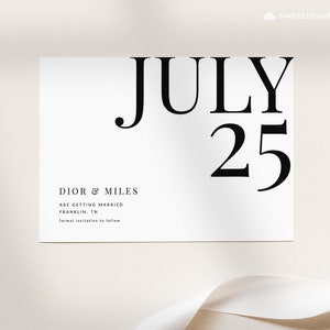 MODERN Save The Date, Minimal Save The Date,SIMPLE Save the date, Minimalist Editable save the date,Black and White save our date, Diana