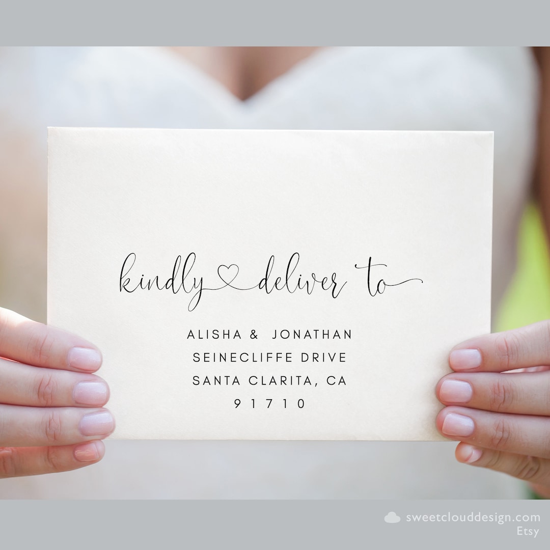 Heart Envelope Template,address Label,printable Envelope Address ...