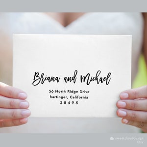Minimalist Printable Envelope Address and Return Template Brush script Modern Wedding Envelope Address Envelope Address Editable