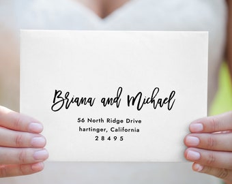 Minimalist Printable Envelope Address and Return Template Brush script Modern Wedding Envelope Address Envelope Address Editable
