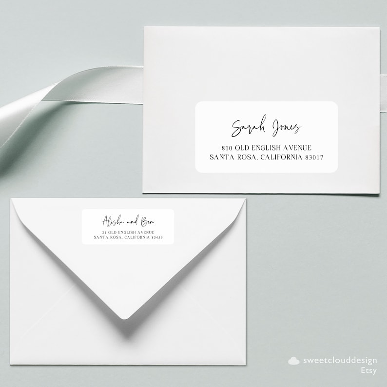 Envelope Address and Return Label Template Avery Printable - Etsy