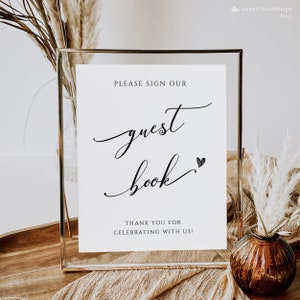 Printable Guest Book Sign Template,Modern Guestbook Sign,Minimal Guestbook Sign,Please Sign Our Guestbook, Editable Wedding Sign