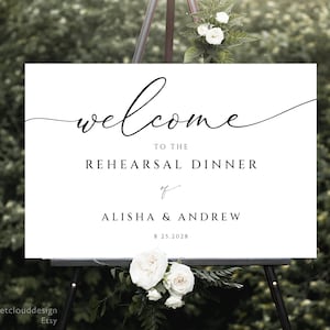 Heart Welcome to Rehearsal dinner sign,Minimal Wedding Sign Template,Editable welcome Sign,Simple Wedding Welcome sign minimal, danielle