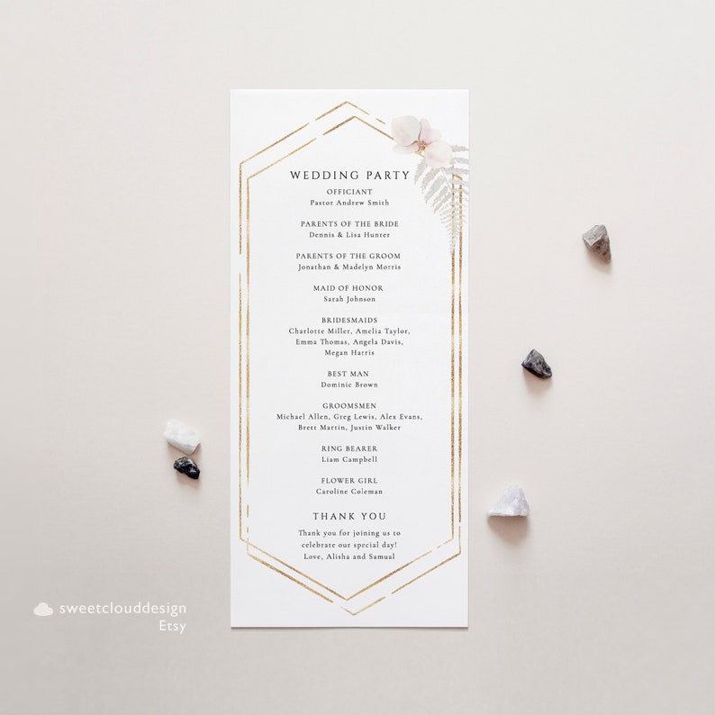 Boho Wedding Program Template Printable Pampas Editable Wedding ...