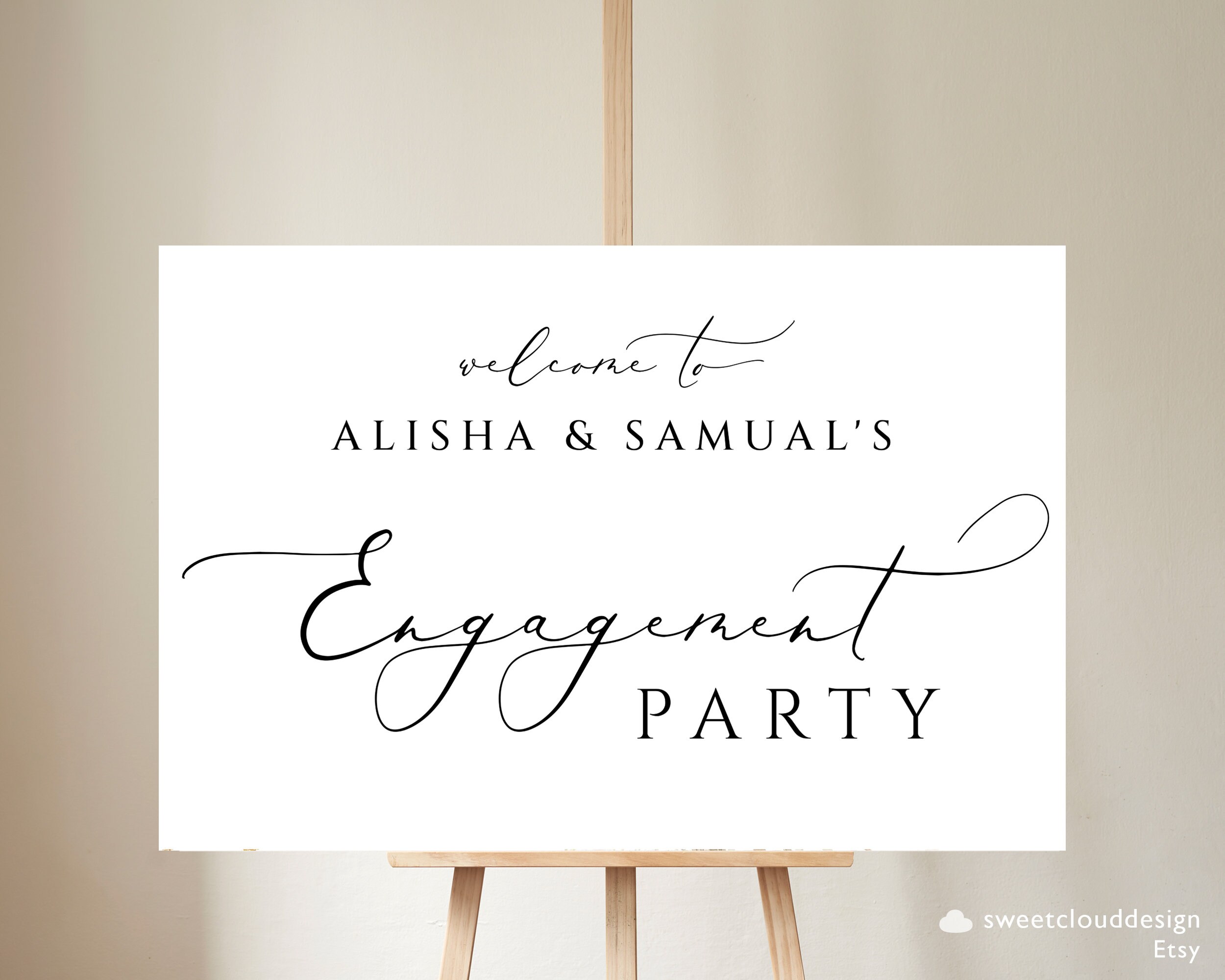 Welcome Partners. Sign ENGAGEMENT PARTY Welcome Sign Simple We Are Engaged Welcome Sign ...
