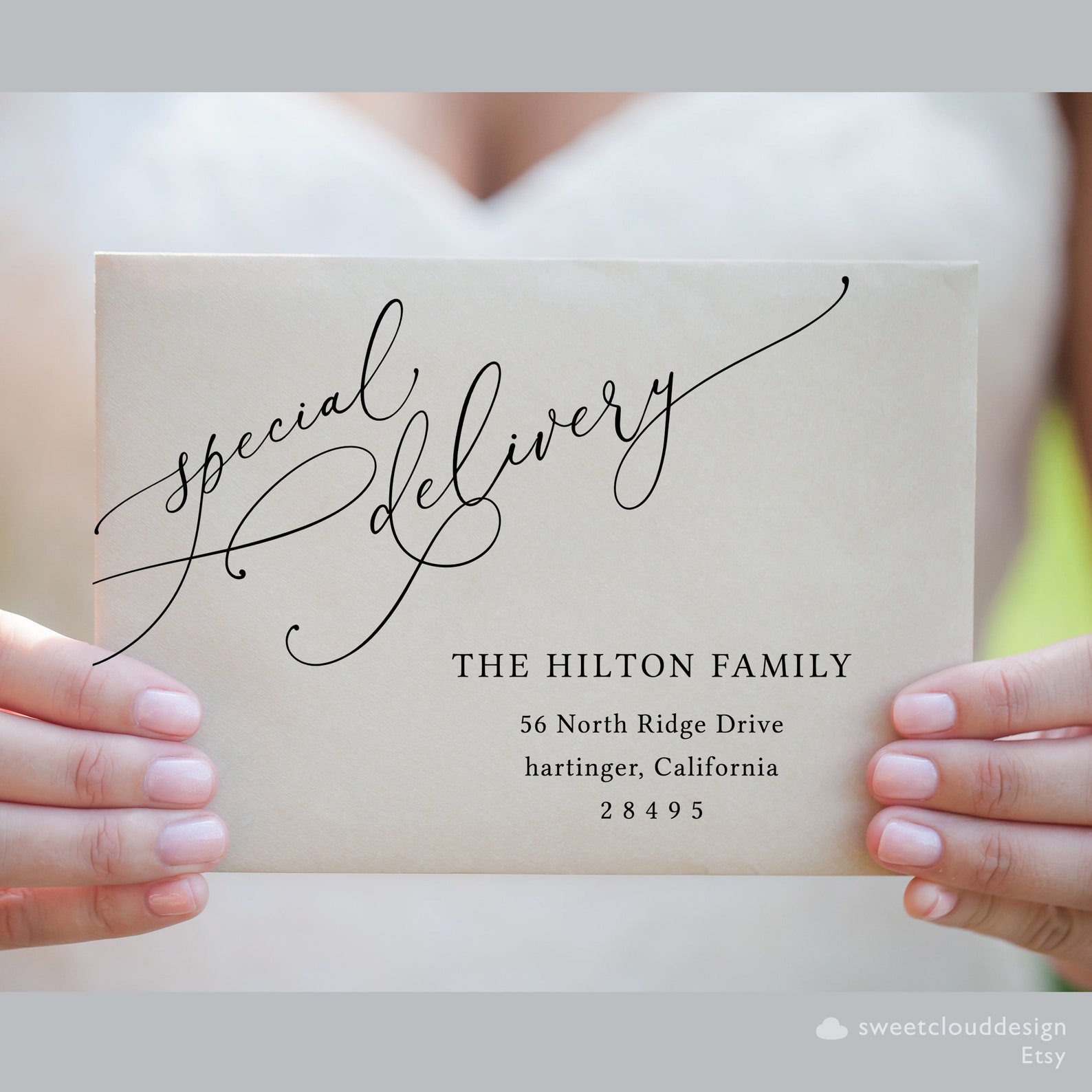 Special Delivery Envelope Address Template Elegant Envelope Etsy