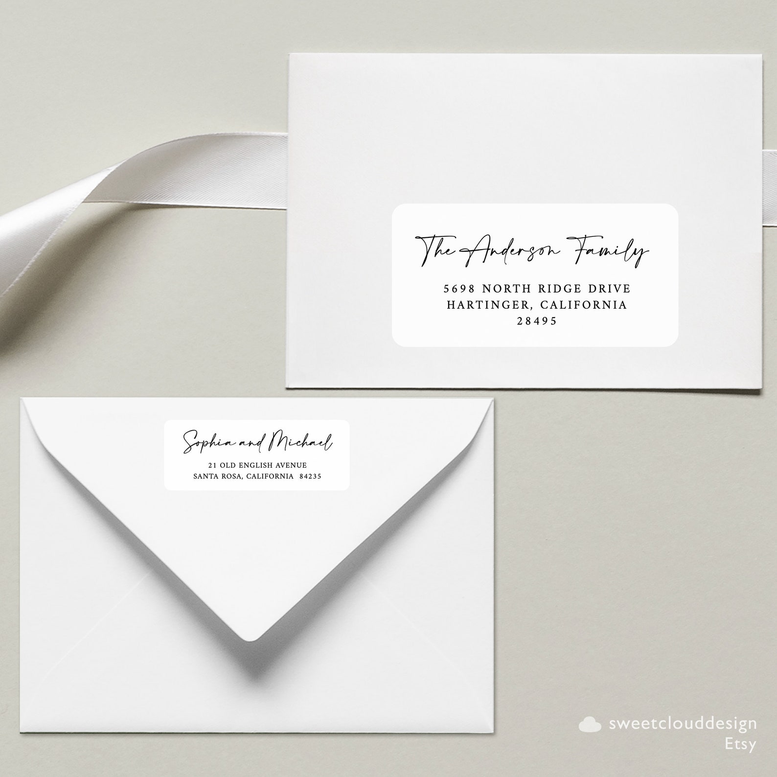Avery Envelope Address and Return Label MODERN Template Etsy
