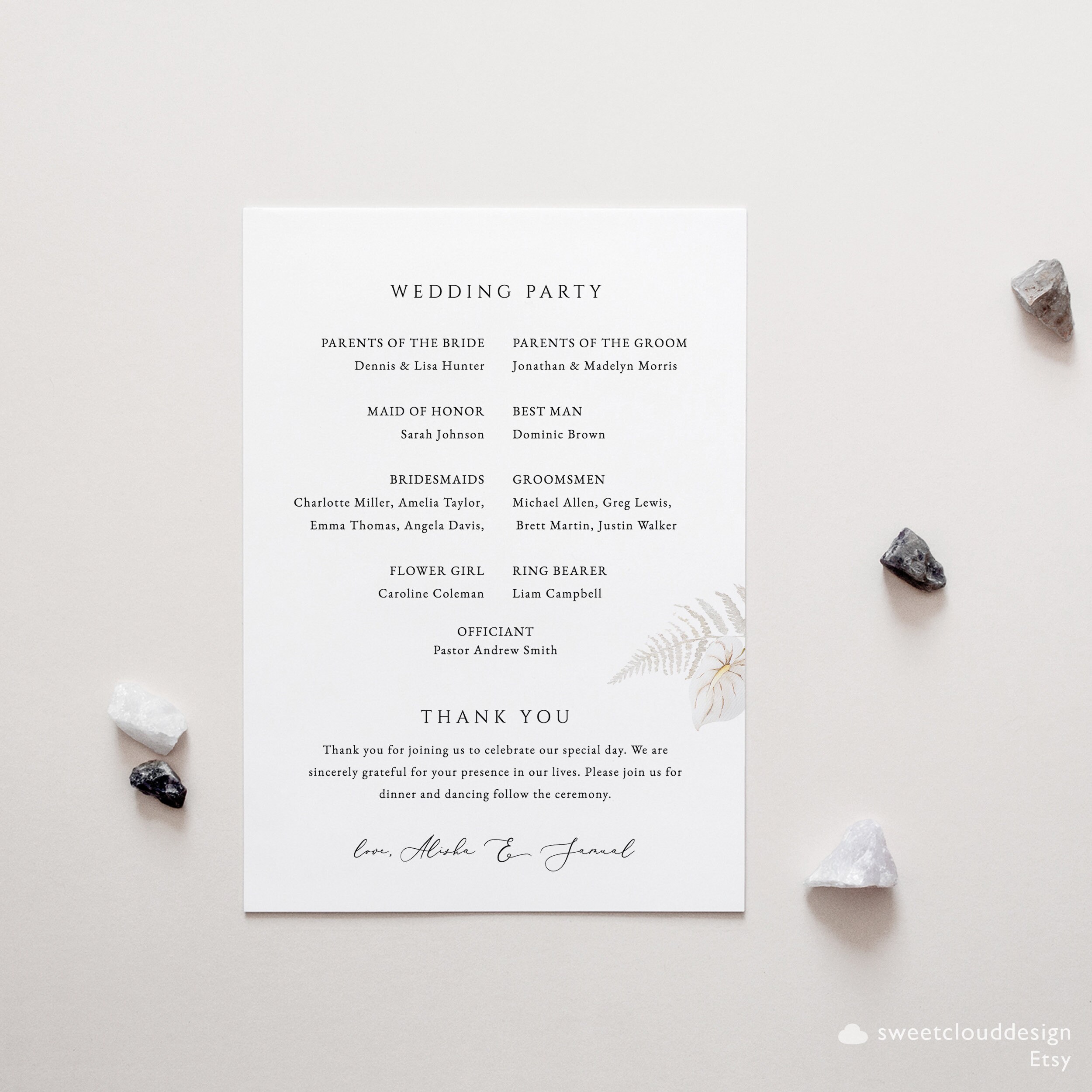Boho Wedding Program Template Printable Pampas Editable Wedding ...