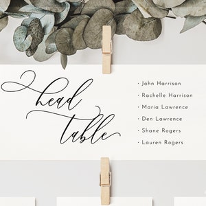 Elegant Table Seating Chart Card Template, Simple Seating Chart ...