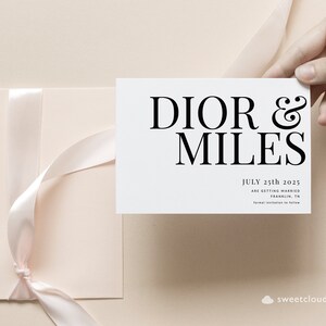 Minimal Save The Date, Modern Save The Date,SIMPLE Save the date, Minimalist Editable save the date,Black and White save our date, Diana