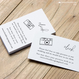Share your pictures card, wedding share your photo card, photo camera message business card template ,Editable card 3.5x2, printable card