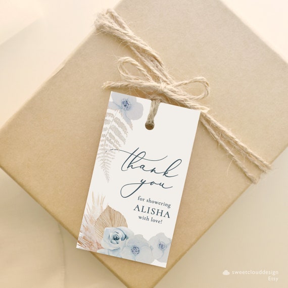 Blue Floral Gift Tag