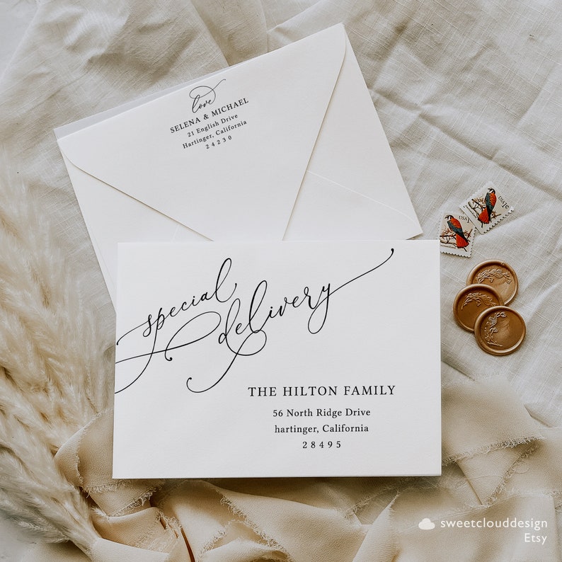 Special Delivery Envelope Address Template Elegant Envelope Etsy