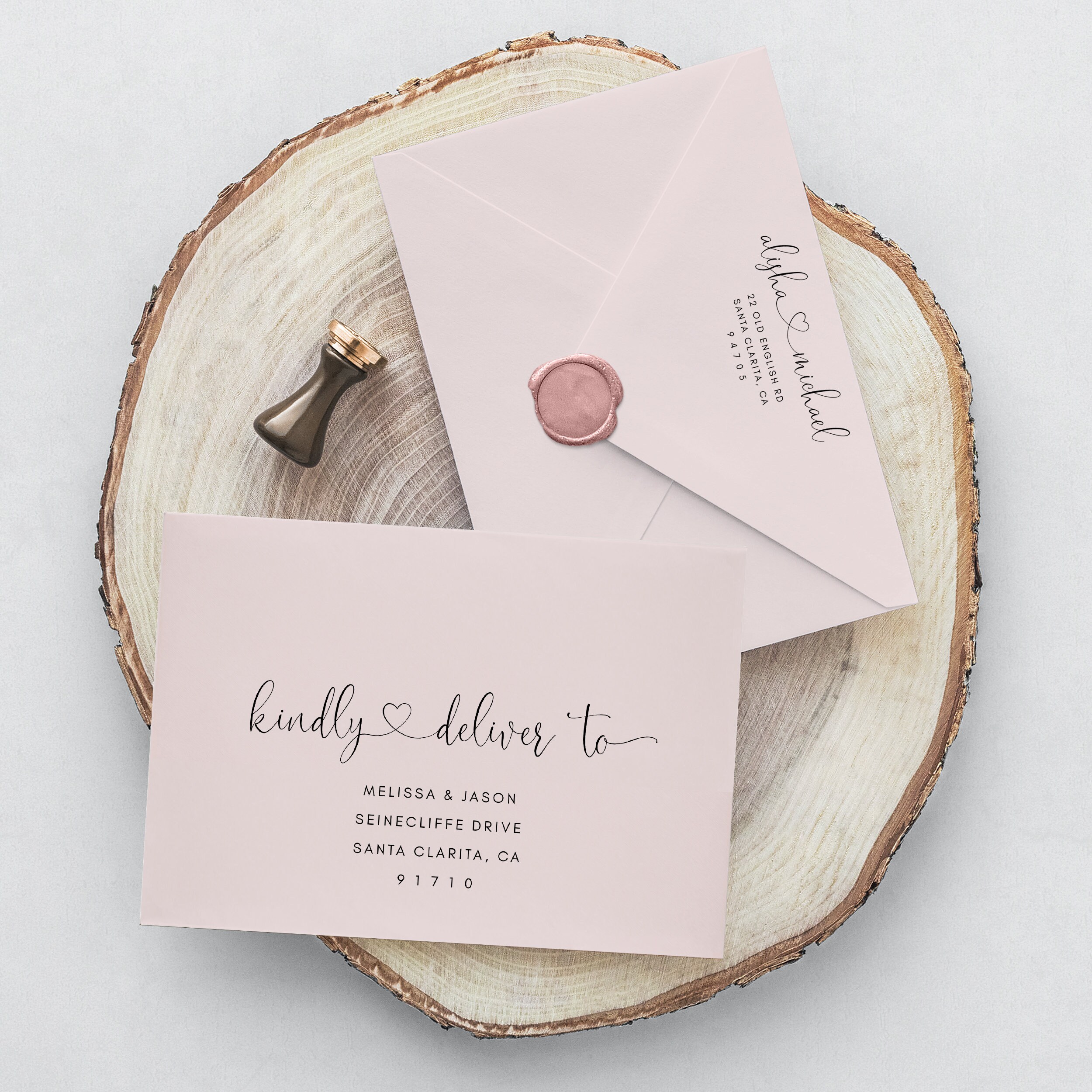 heart envelope templateaddress labelprintable envelope etsy