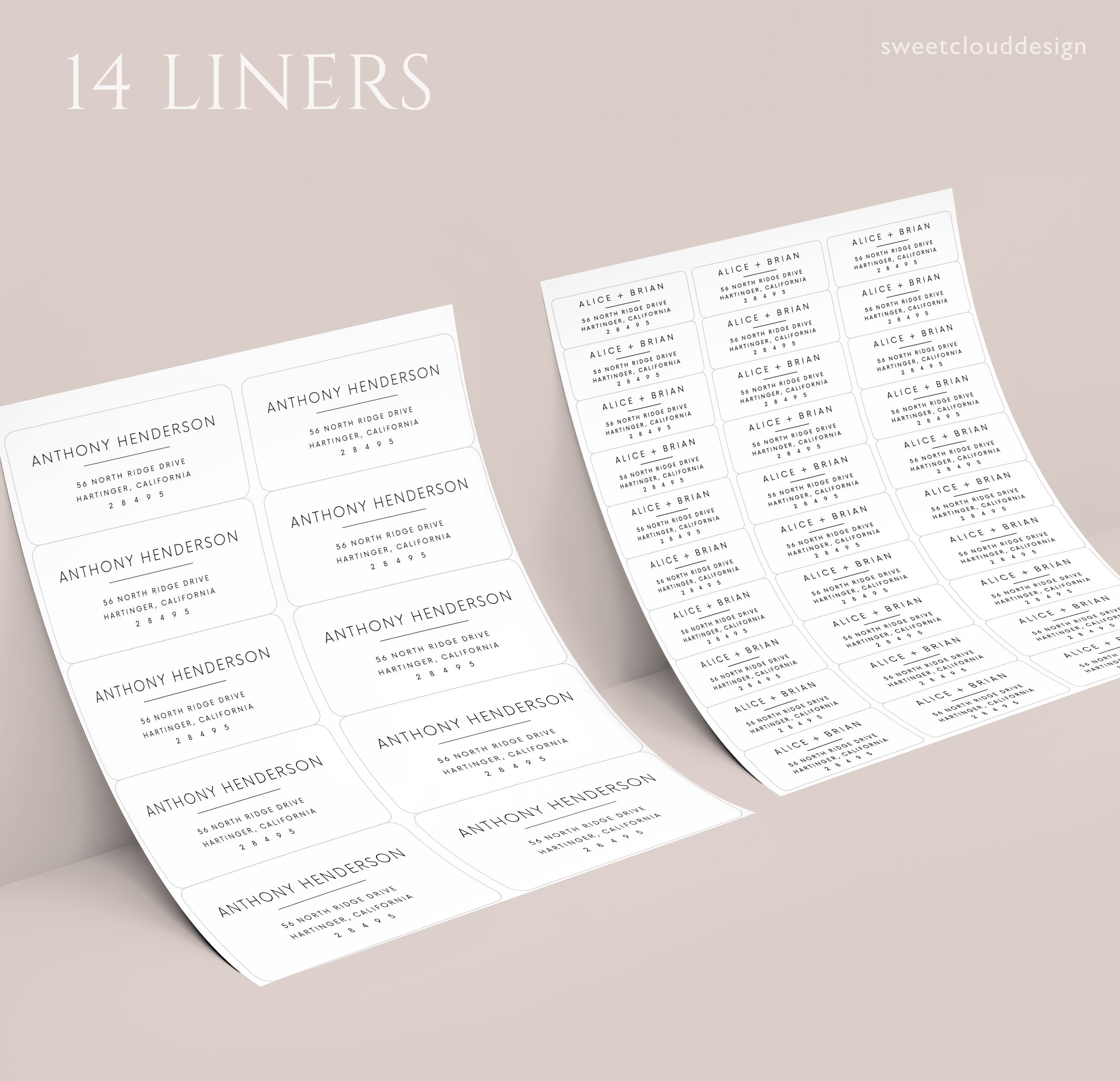 Dirección del sobre de Avery y etiqueta de devolución Plantilla MODERNA  Imprimible Minimalista Etiqueta de dirección de Avery Etiqueta moderna 4x2,  1x2 5/8, 3/4x2 1/4, 1x2 - Etsy México, image size:2592x2500