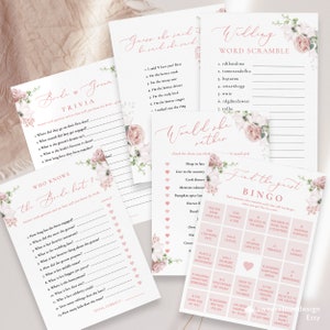 Would She Rather Bridal Shower Game Template Bridal Shower Game Duo  Bride & Groom Trivia Find the Guest Bingo Scramble Guess who said it