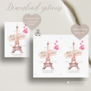 Paris Birthday Card Eiffel Tower Birthday Party Invitation Paris Tower ...
