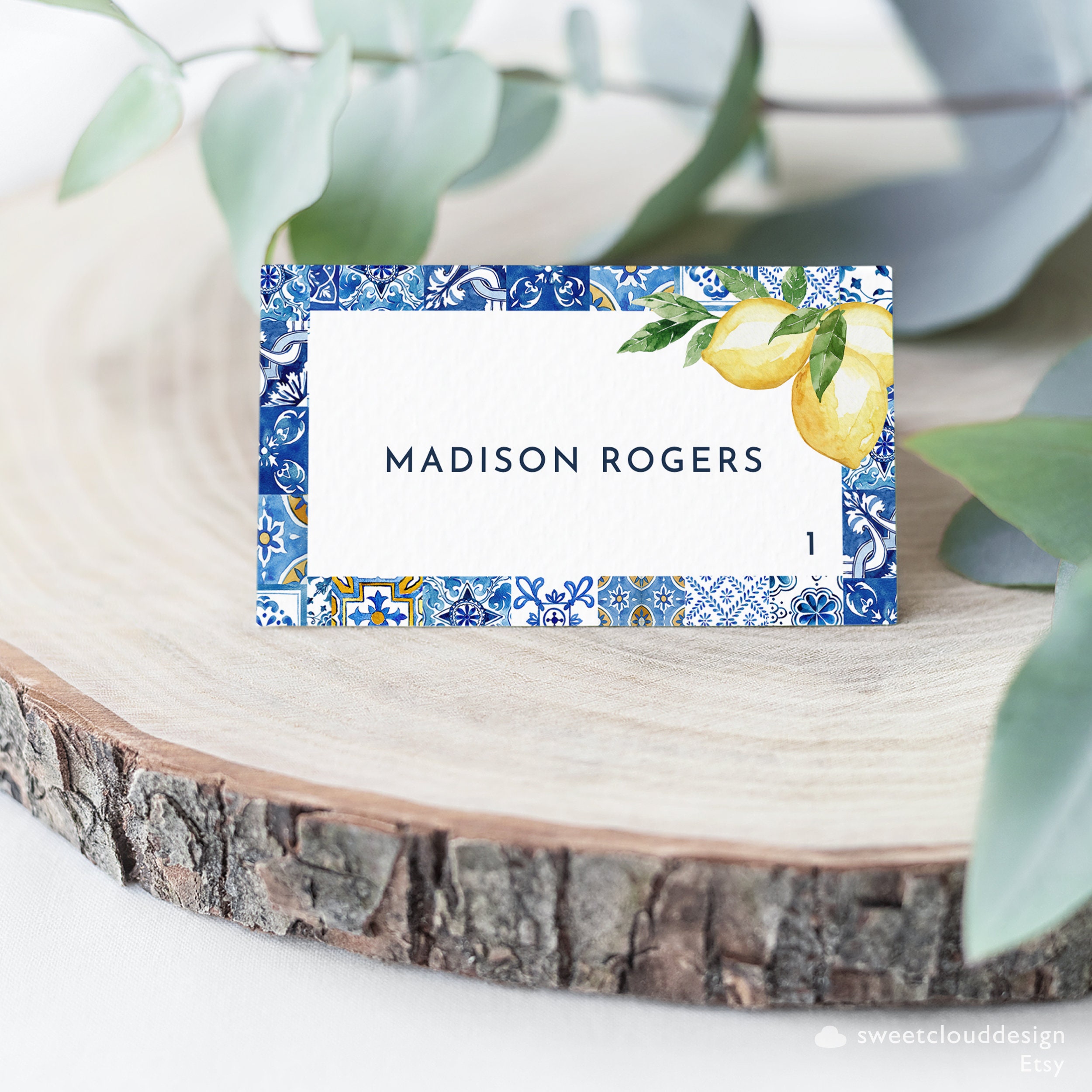 Tischkarten Zitronen Design - 60 Stück 11,7x15,2cm Für Partys & Events