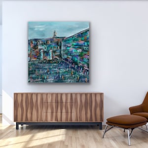 The Western Wall, Jerusalem in Pastels, Prayer at the Kotel, Israel Painting, Yerushalyim